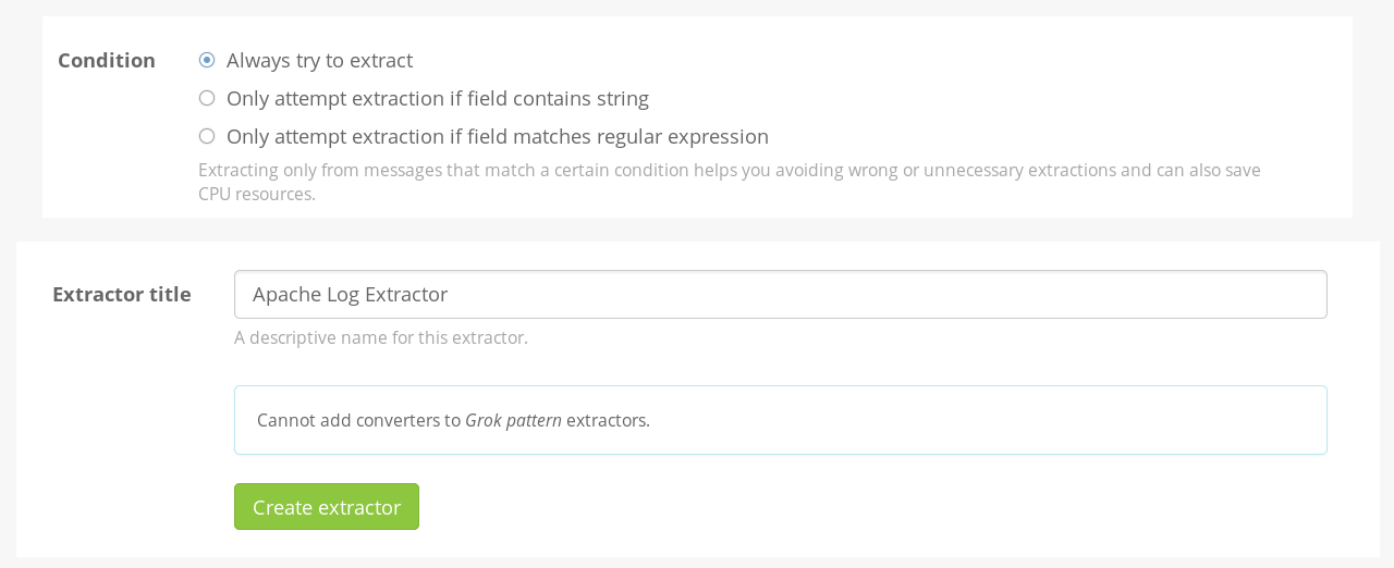 Create extractor